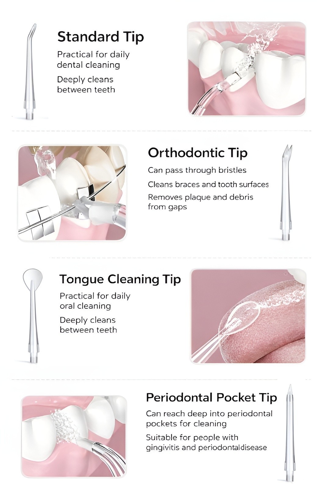 Water Flosser Water Pick Cordless Oral Irrigator Dental Teeth Cleaner