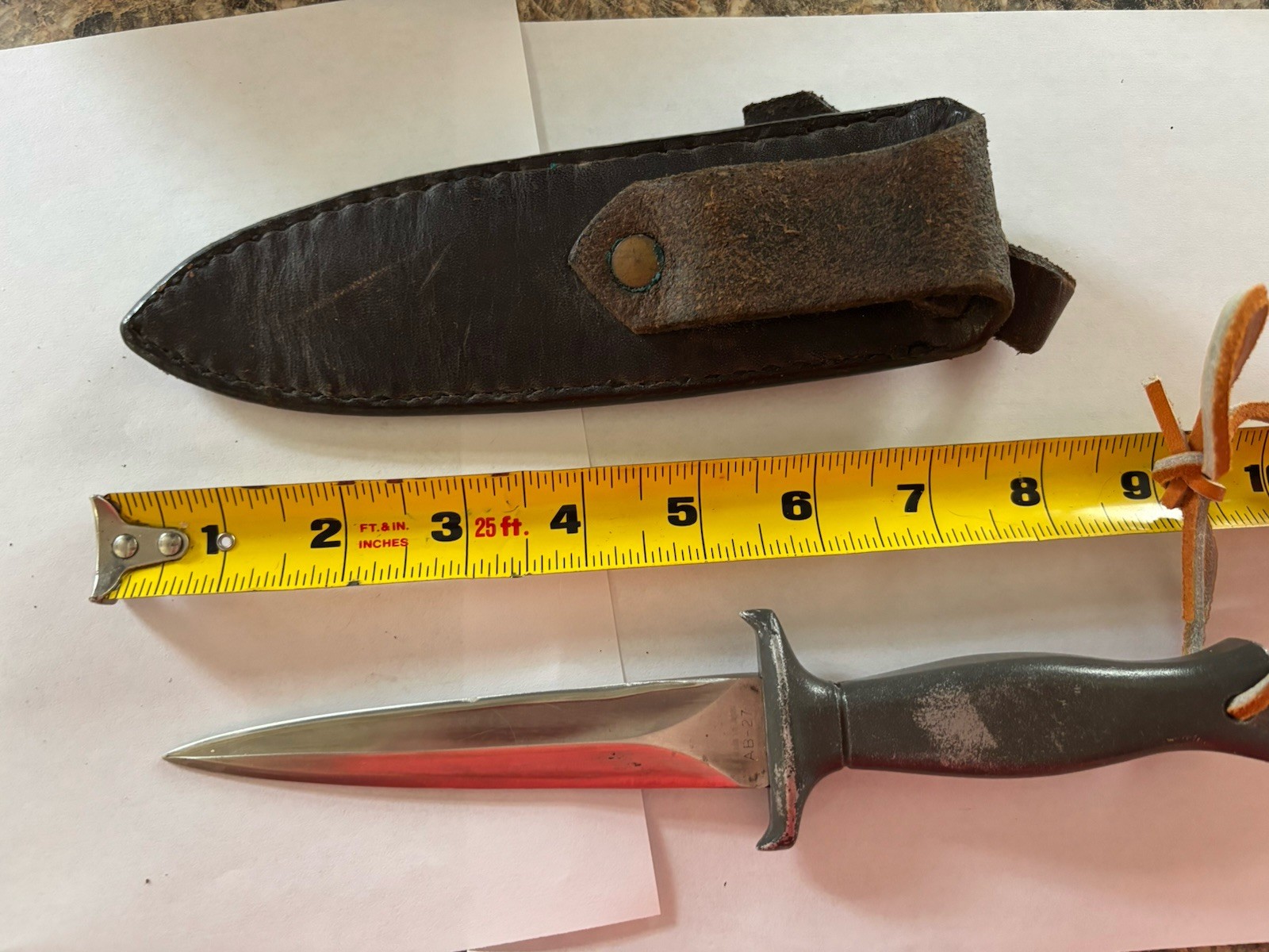 American Blade (AB-27) Vintage Boot Dagger Fixed Blade KnifeW/ Sheath