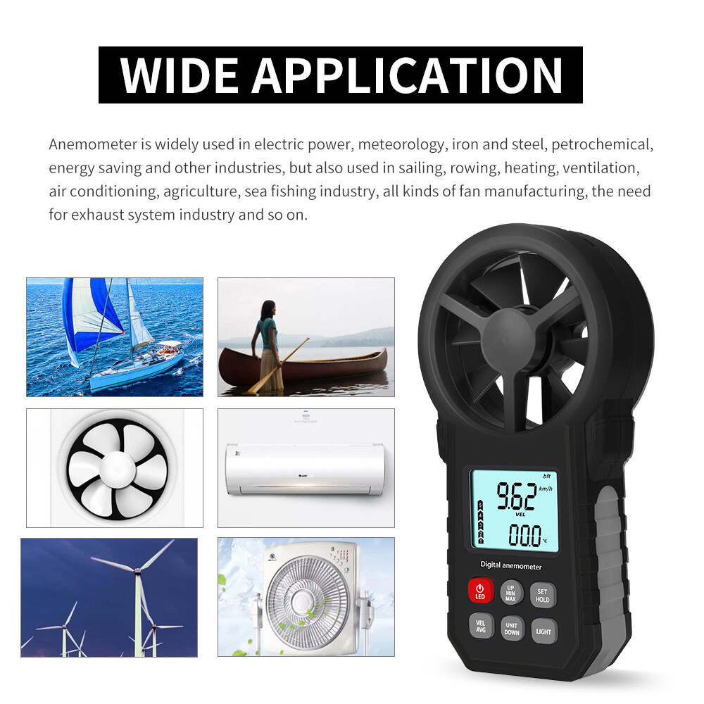Handheld Anemometer Portable Wind Speed Meter CFM Meter Wind Gauge L2F3