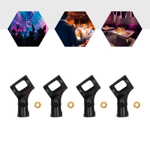 4 Pcs Adjustable Microphone Clip Holders for Wired/Wireless Mics