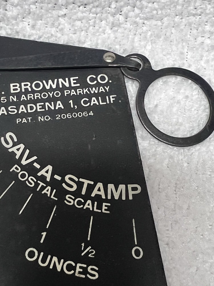 Sav-A-Stamp Postal Scale A Browne Co Pasadena Ca Hand Held Metal Tool