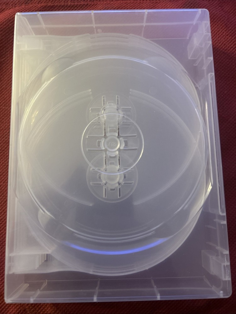 Adjustable Plastic 10 Disc Clear Case Cd Dvd Blu Ray Storage Container