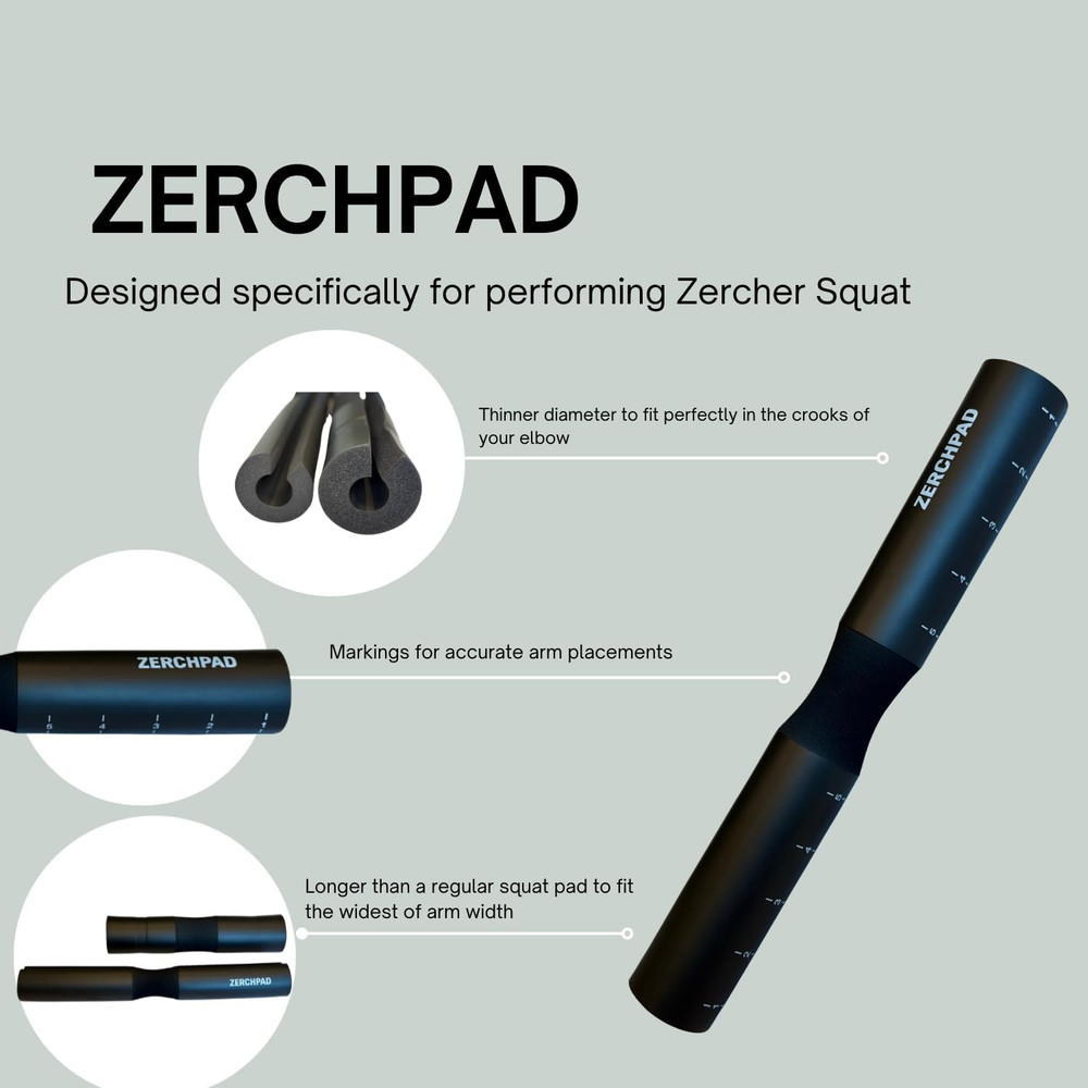 Barbell Pad Squat Pad Designed Specifically for Zercher Squats - Great for Zerch