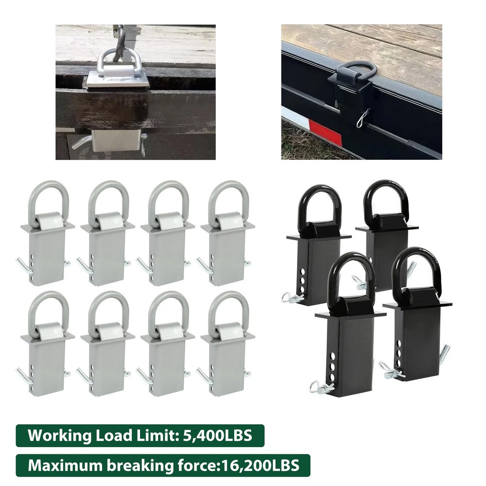 16200LBS Trailer Stake Pockets D Ring 4 Black /8 White Standard 2"x4" Adjustable