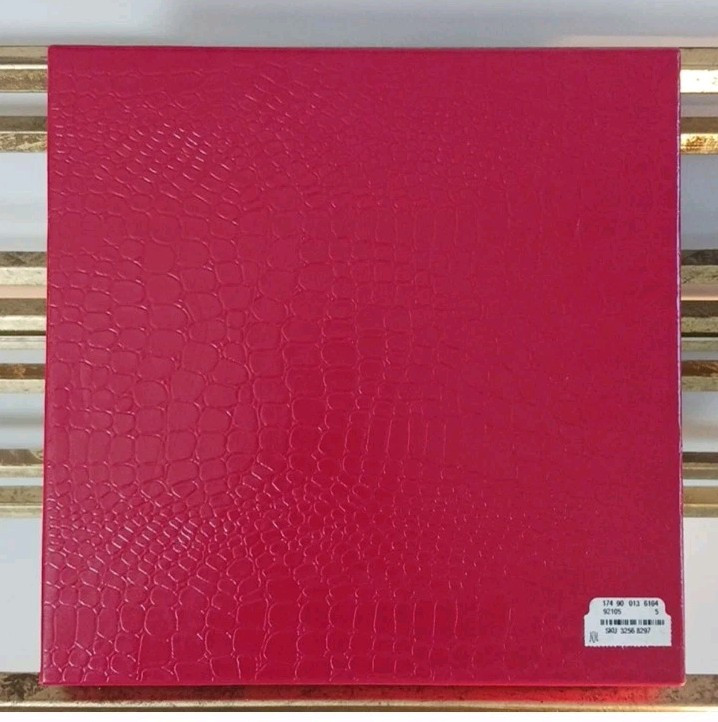 Neiman Marcus Red Croc-Embossed Box, 9.5×9.5, Red.