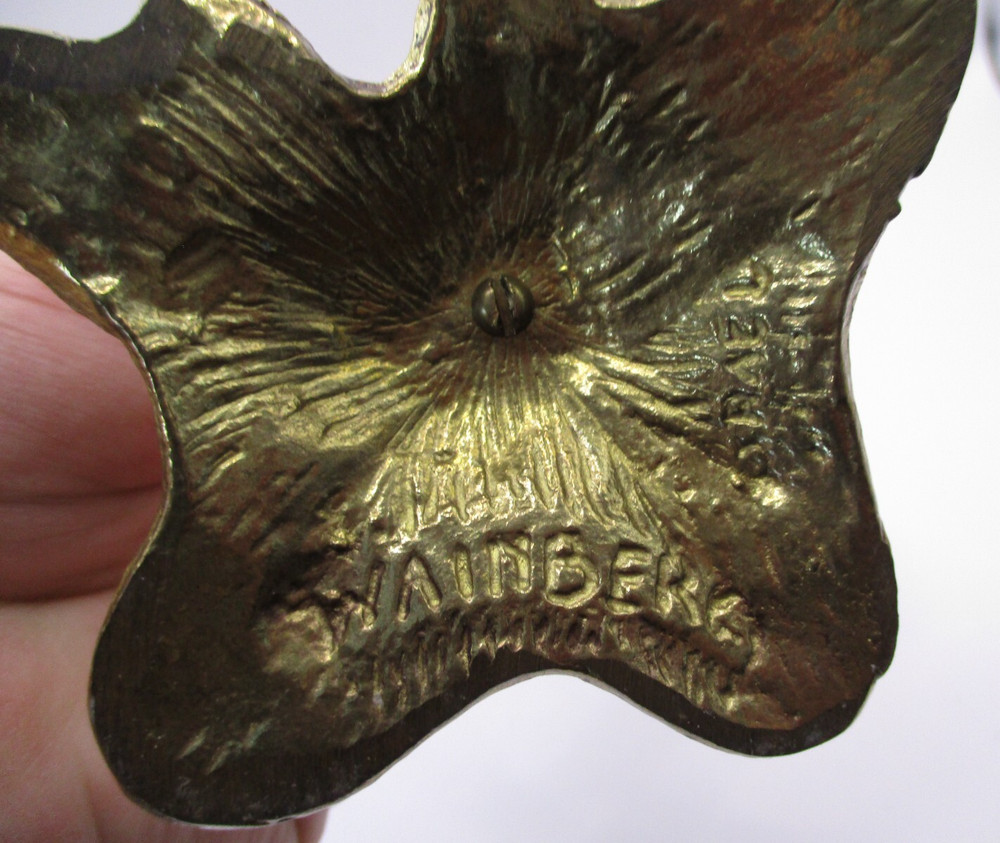 BRUTALIST WAINBERG SOLID BRASS CANDLESTICK ISRAEL