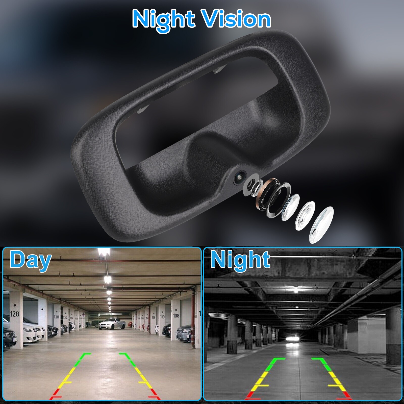 HD Tailgate Handle Backup Camera w/Wire for 2005 Chevy Silverado GMC Sierra