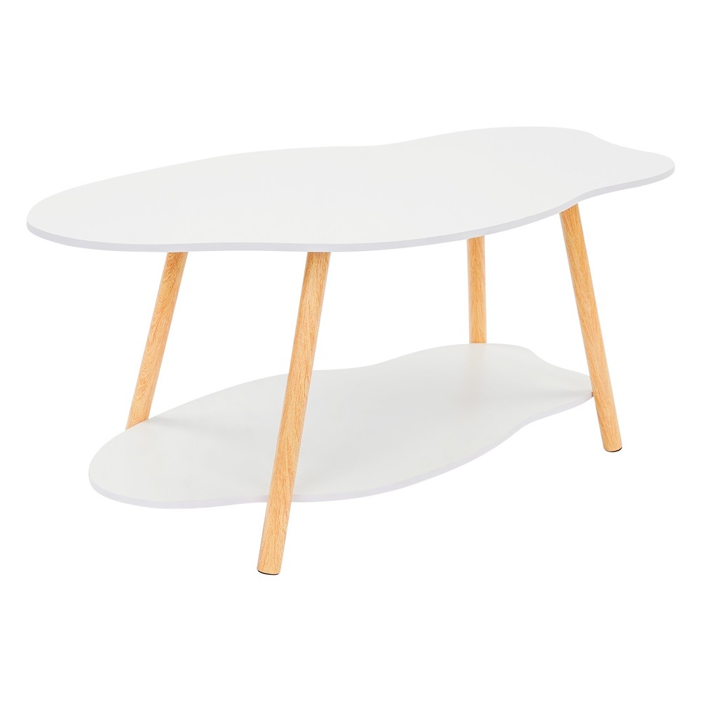 Cloud-shaped Coffee Table Double Layer Center Table for Living Room Modern