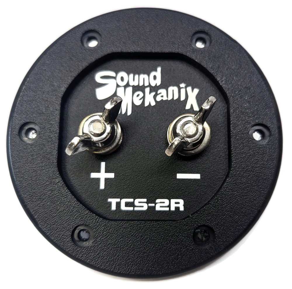 Round Subwoofer Speaker Box Terminal Cup, Single Input - TCS-2R BLACK