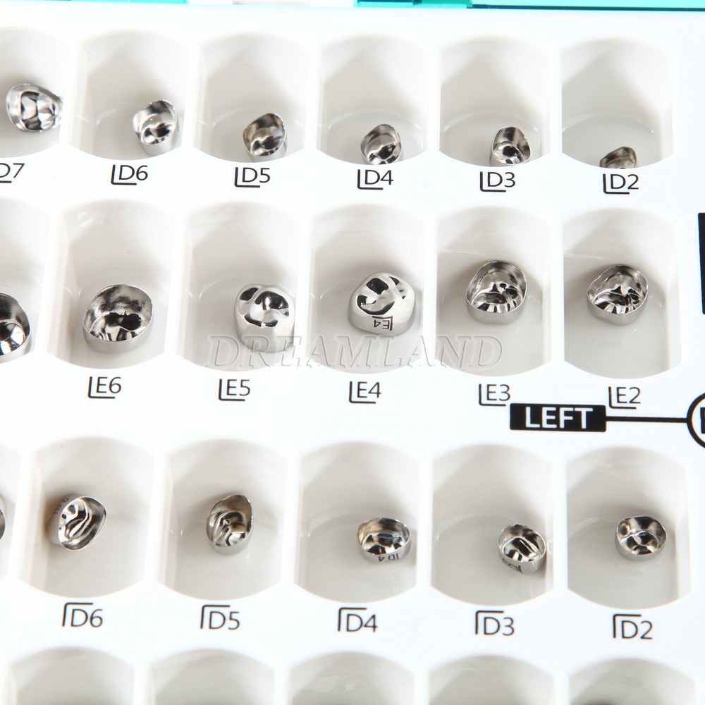 48 ASSORTED PRIMARY MOLAR STAINLESS STEEL CROWNS - COMPLETE KIT