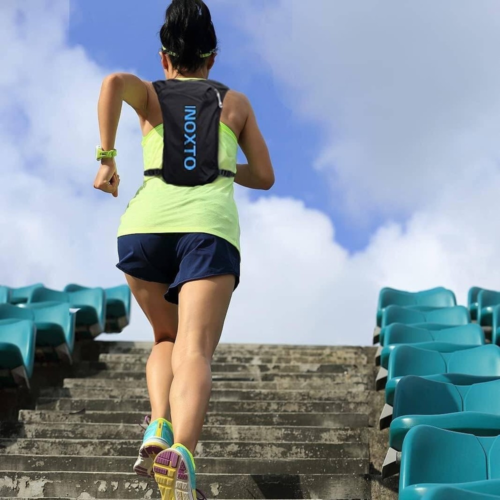 Safety-Enhanced Hydration Backpack with Reflective Trim & Multi Storage Pockets