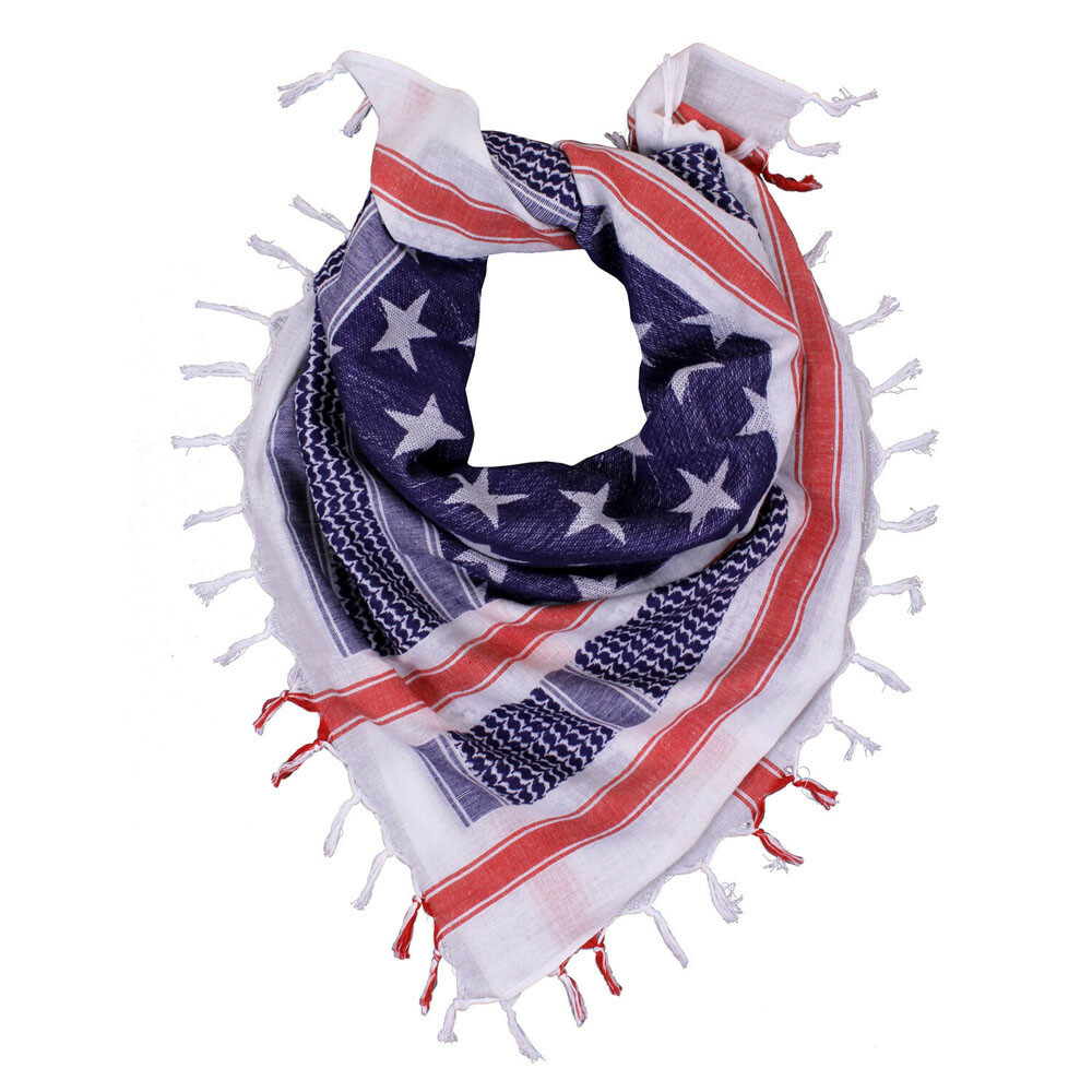 Stars and Stripes US Flag Tactical Shemagh Scarf Arab 100% Cotton