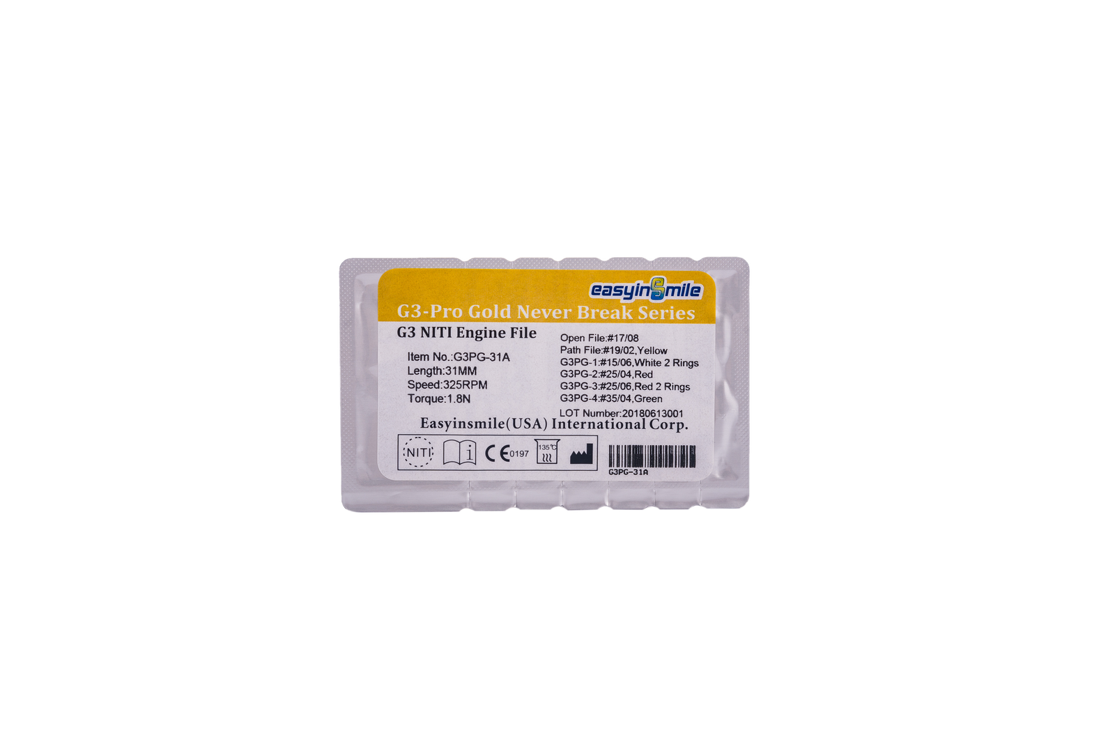 6pcs Dental Endo Rotary Files X-Pro Gold Taper SX-F3 25MM NITI root canal Files