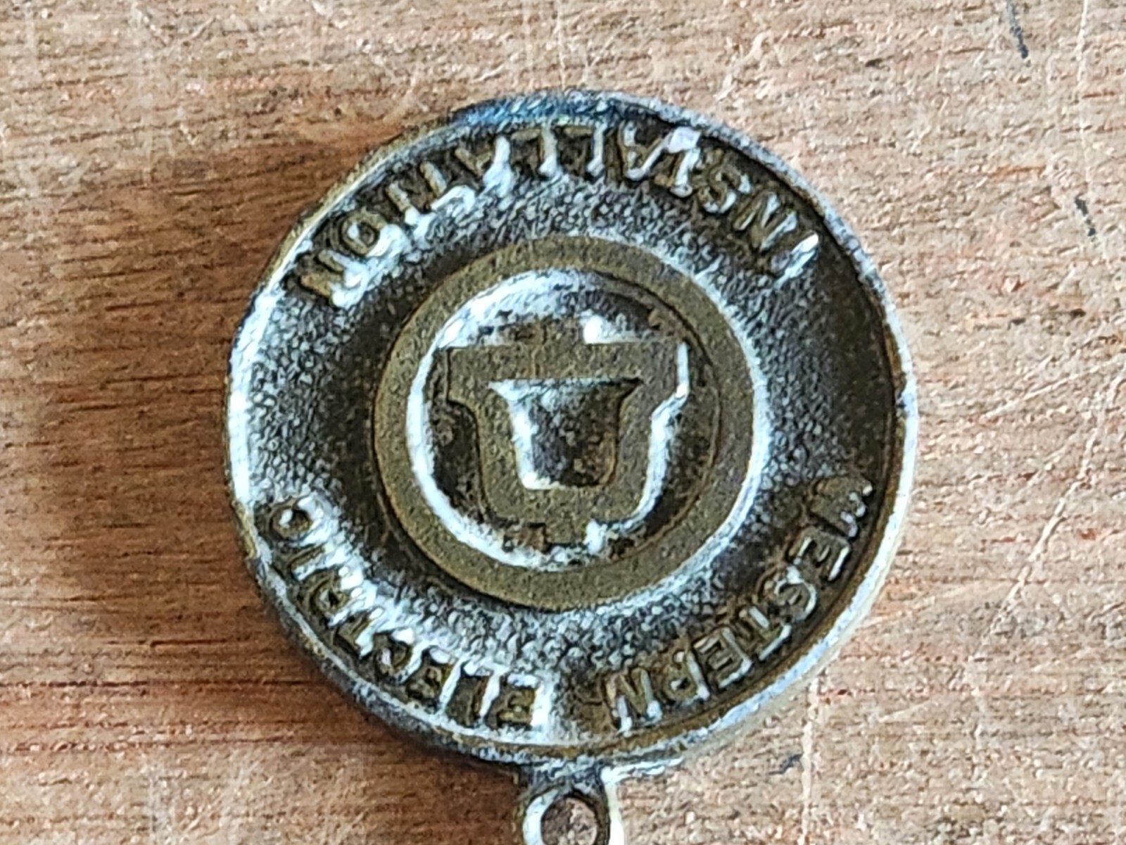 Western Electric Installation Medal FOB Pendant Employee Award Rough Vintage