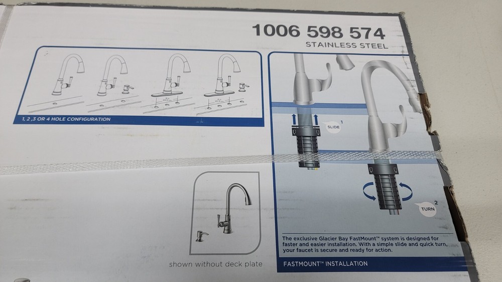 Glacier Bay Hemming Single Handle Touchless Pull Down Sprayer Kitchen Faucet