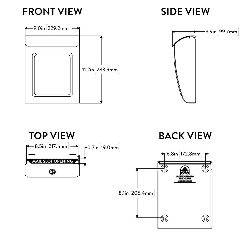 Architectural Mailboxes Aspen™ Locking, Vertical Wall-Mounted Small, White