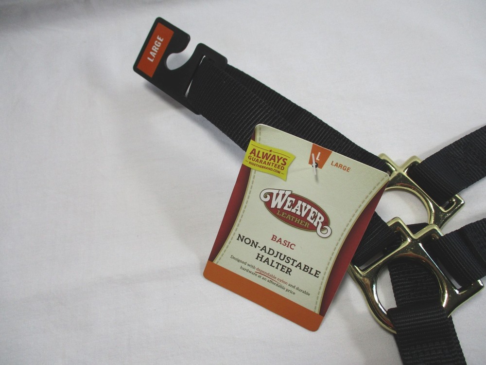 Weaver Leather Basic Non-Adjustable Nylon Horse Halter Large Black 35-7406-BK