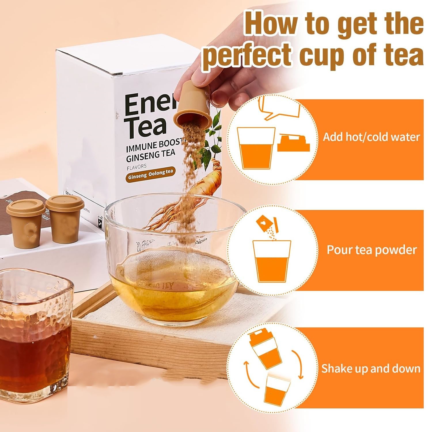 Energy Tea Immune Booster Ginseng Oolong Tea, Kidney Liver Tea For Women & Men