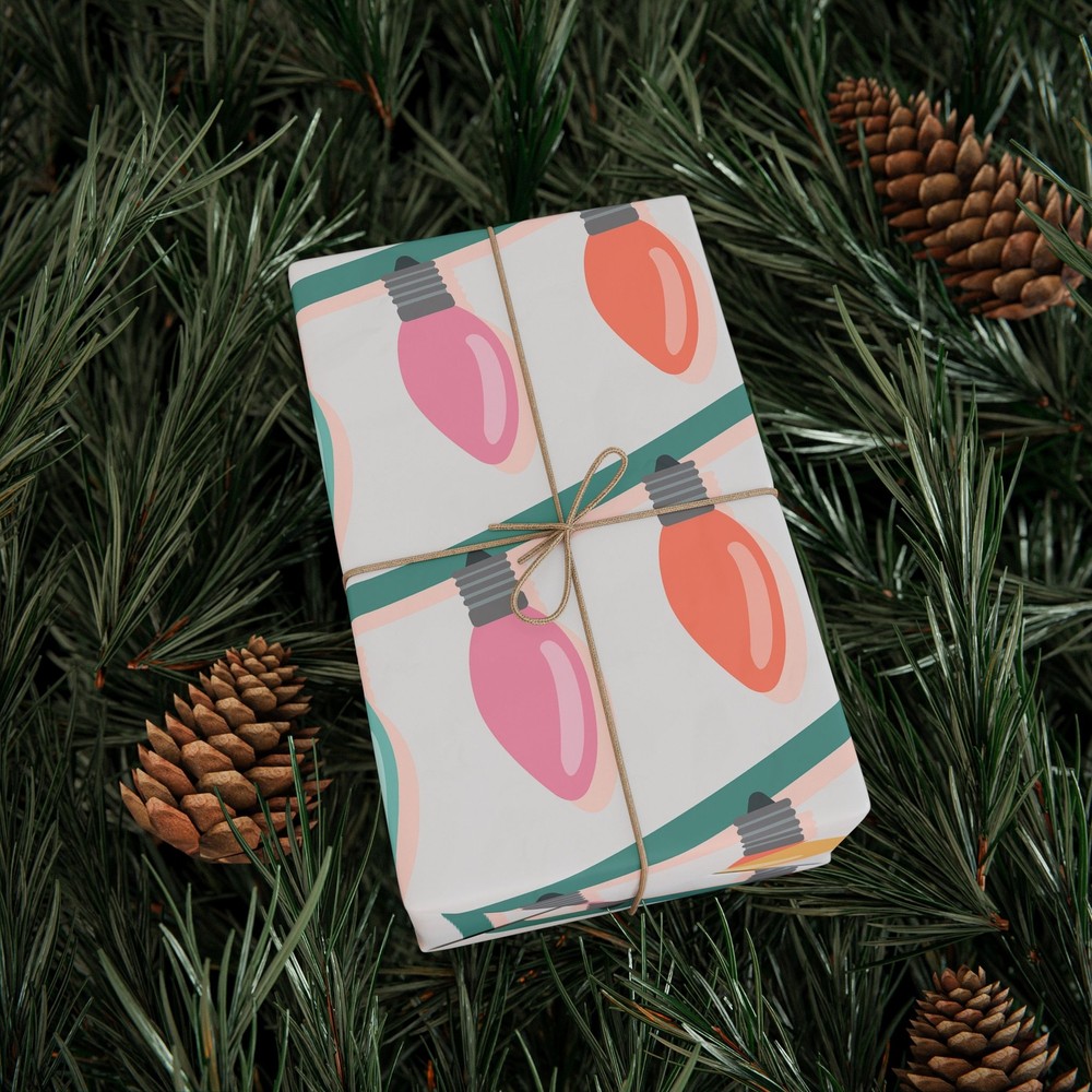 Pastel Christmas Lights Option 2 Wrapping Papers
