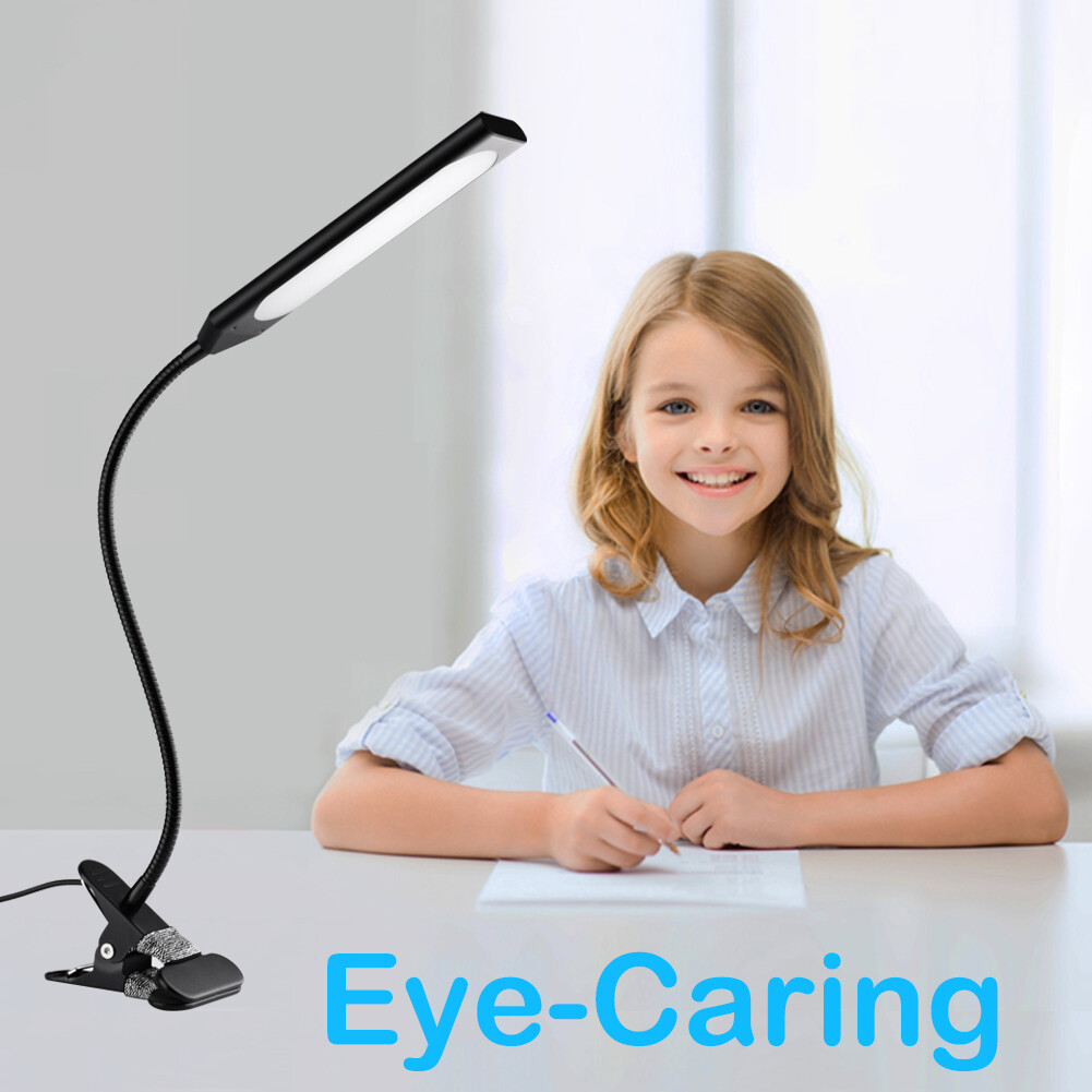 LED Desk Lamp Gooseneck Adjustable Lamp with Clamp Eye-Caring Reading Desk Light