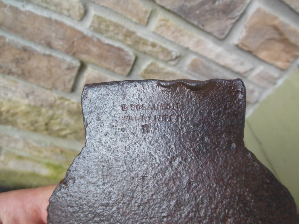 Antique L. Scranton Warranted Broad Head Hewing Axe 5lbs 5oz