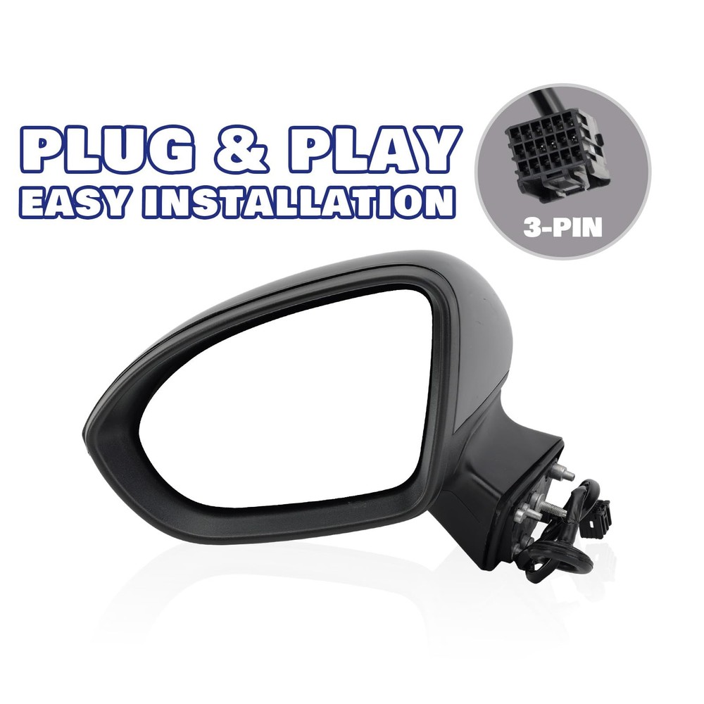 Driver Side View Mirror Compatible With Chevy Cruze L-Driver Side, Black