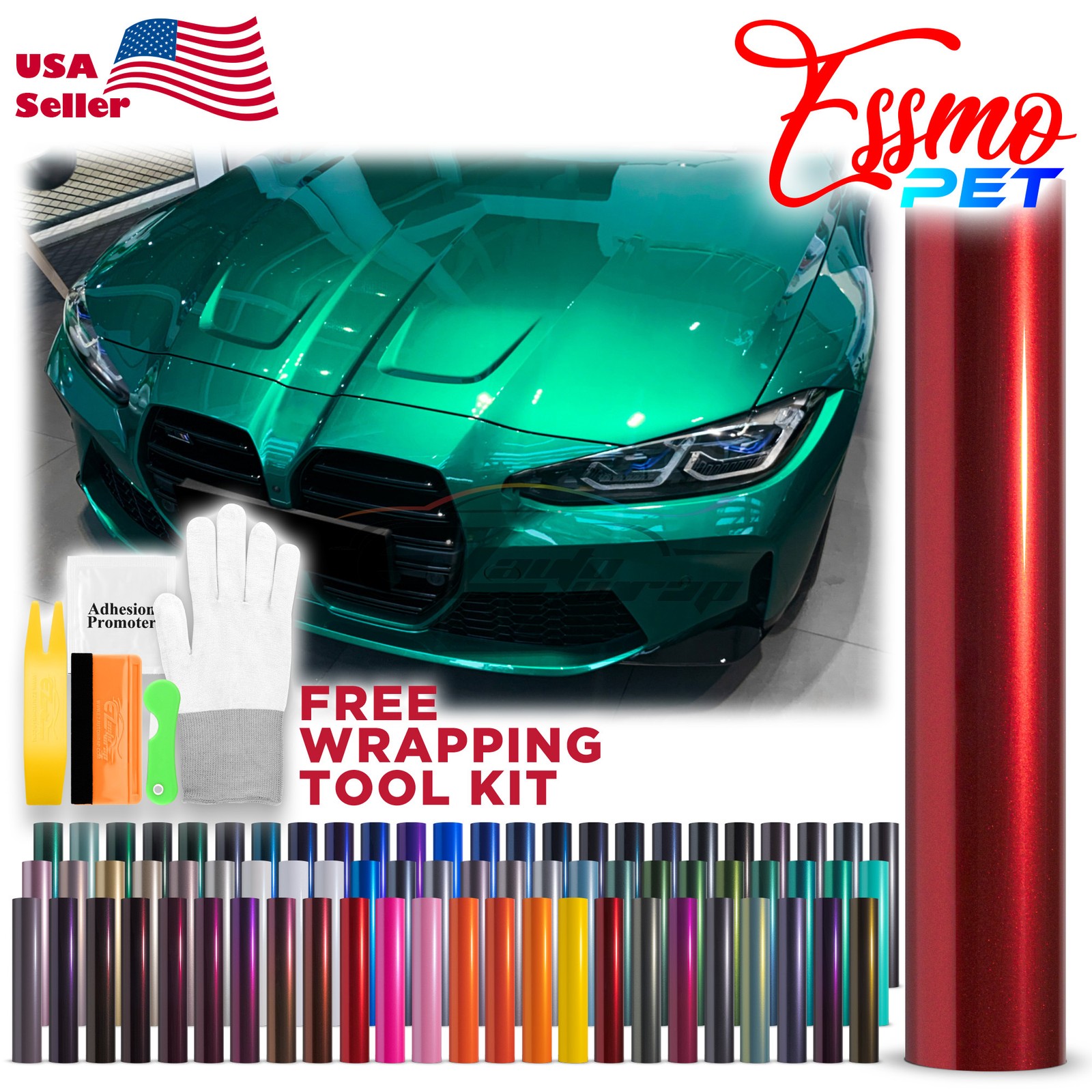 ESSMO PET Super Gloss Metallic Car Vehicle Vinyl Wrap Decal Decal Sticker Sheet