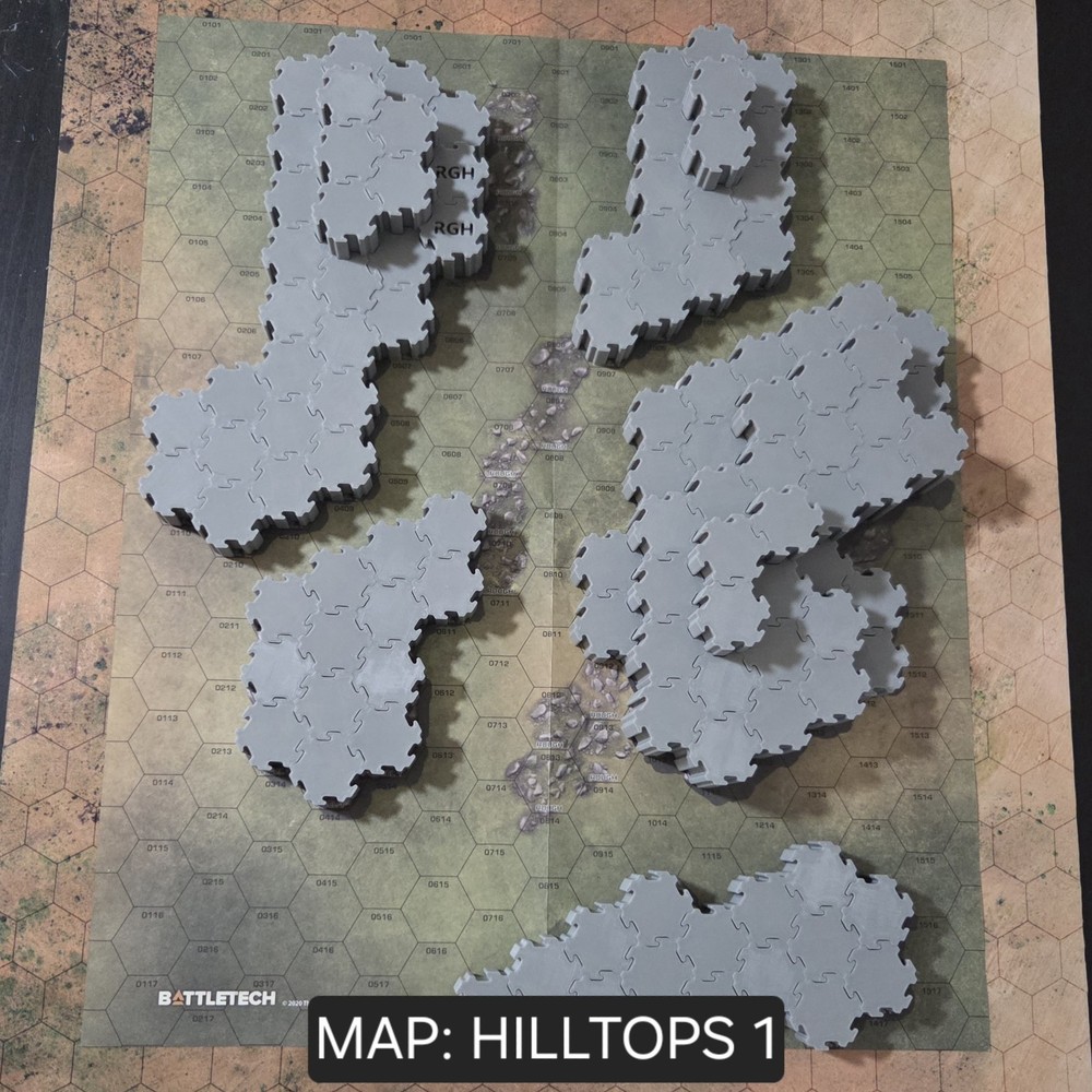 Battletech Hilltops 1 - 3D Interlocking Terrain