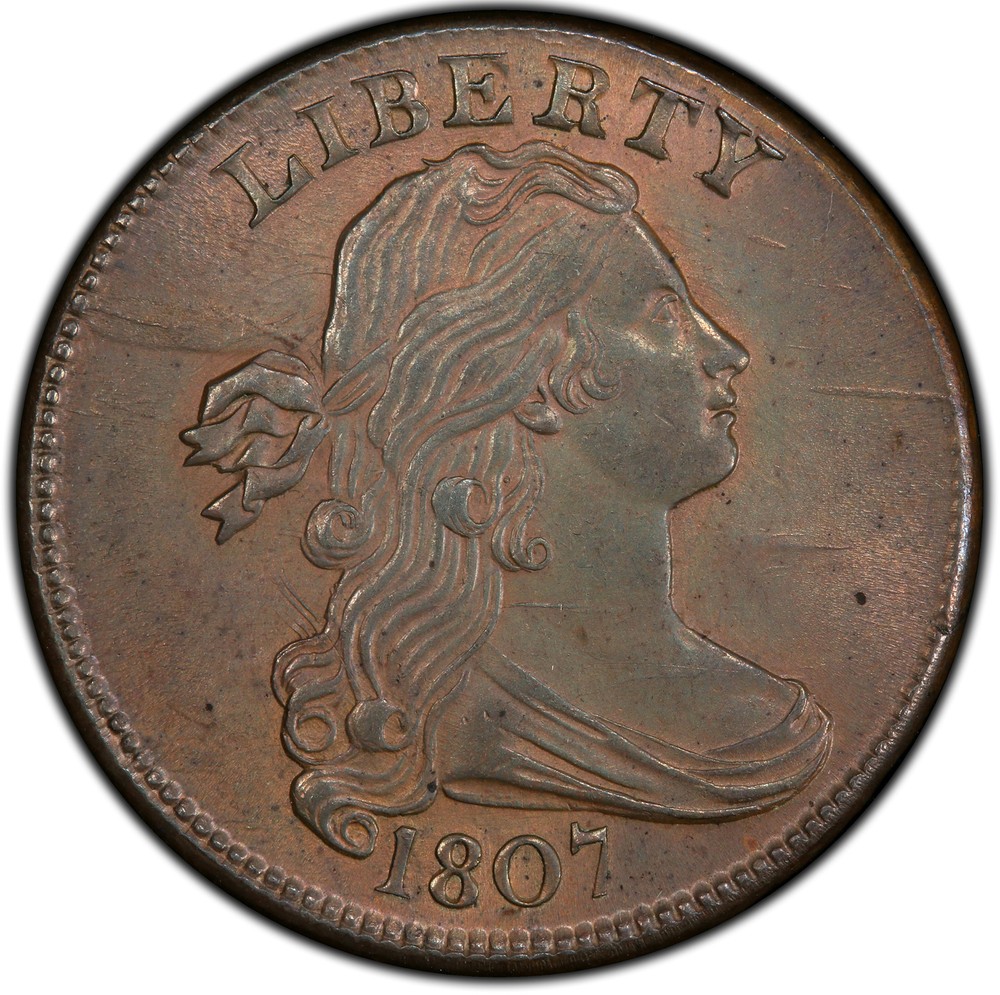 1807 DRAPED BUST 1C PCGS MS 65 RB