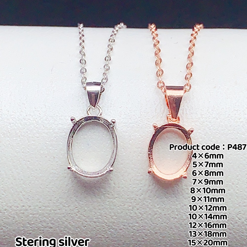 DIY silver PENDANT blank setting, empty setting silver P487