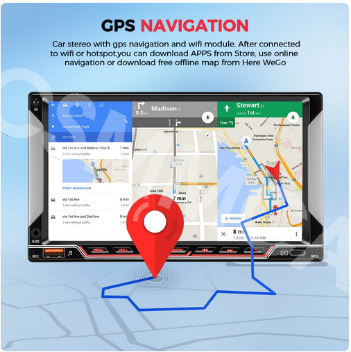 Android 12 Car Multimedia Player Bluetooth Double Din Audio/Video Mirror Link