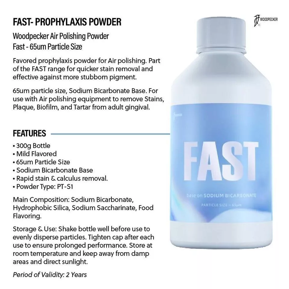 Woodpecker Dental Prophy Air Polishing Powder Glycine Plaque Stain Tartar Remove