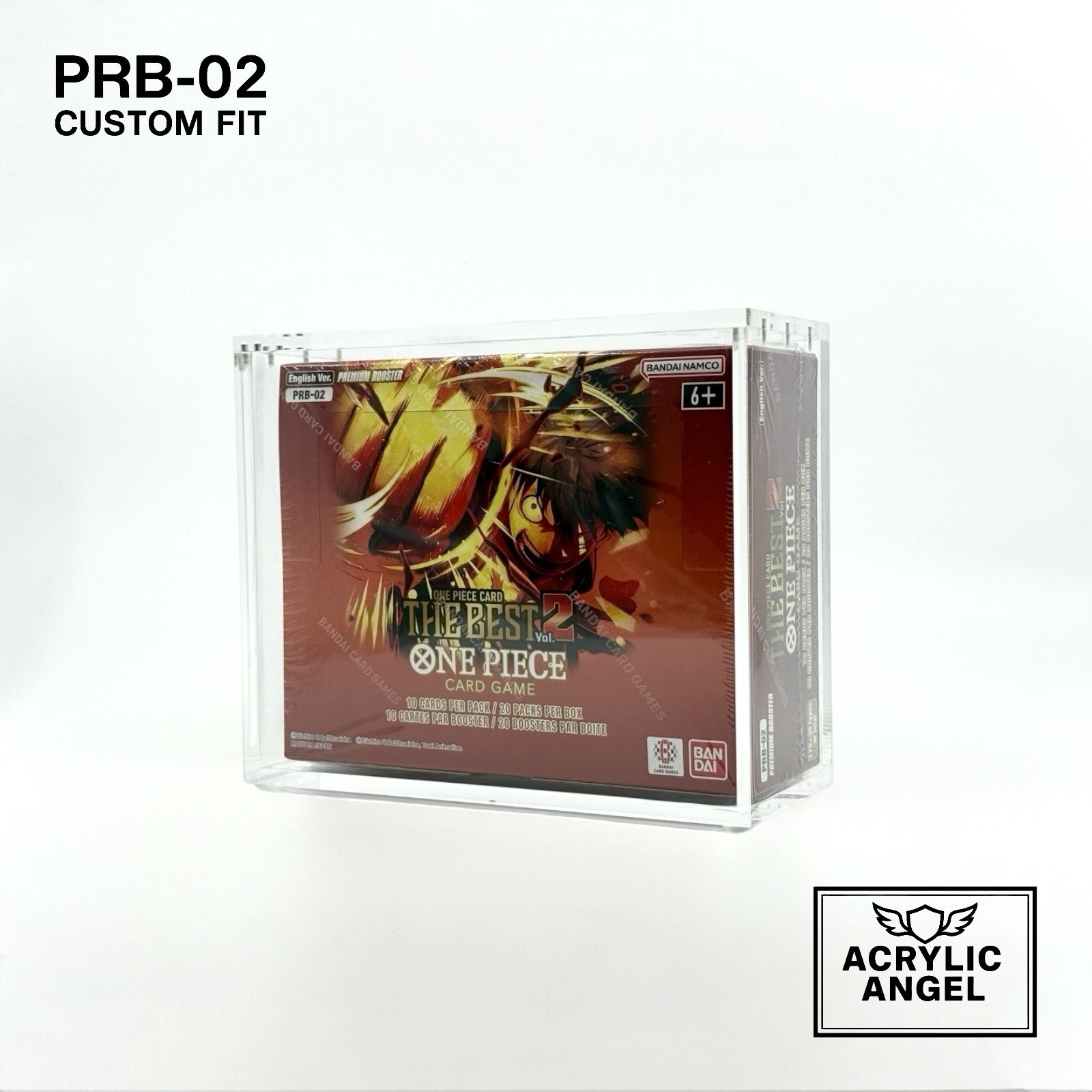 One Piece PRB-02 Booster Box Acrylic Case | Magnetic Lid | Custom Fit