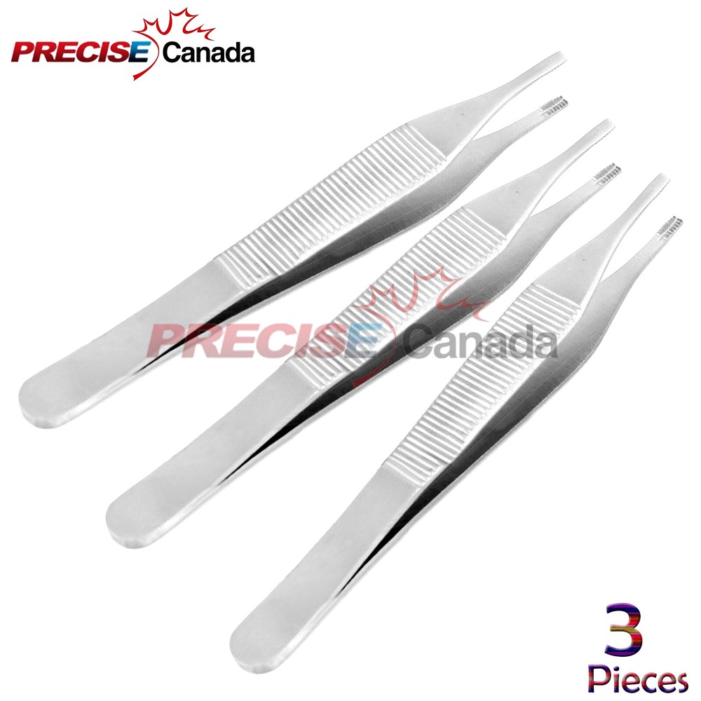 PRECISE CANADA Adson Brown Tissue Dressing Forceps 3/pk Surgical