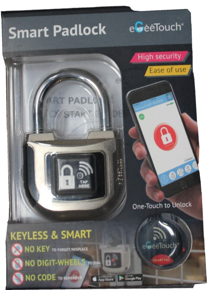 OUTDOOR & COMMERCIAL use Egeetouch Smart Padlock Bluetooth GT2000 NEW