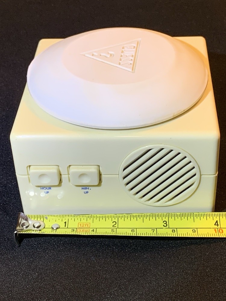 Vintage Guess White Push Top Talking Alarm Clock Working