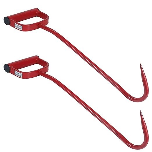 17" Metal Hay Hooks Farmer Rancher Tool for Move Stacking Loading Hay Bale Rolls