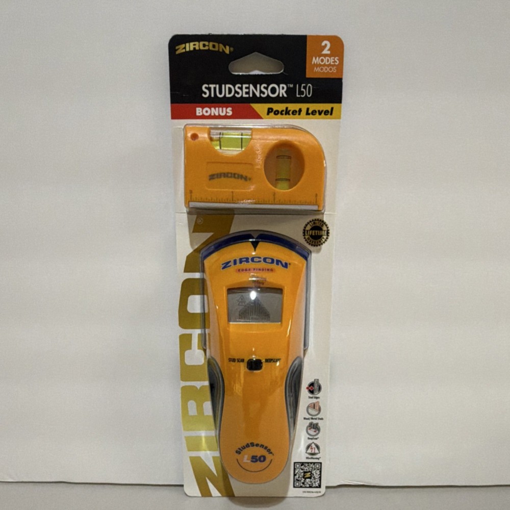 Zircon StudSensor L50 Electronic Stud Finder Wall Scanner Detector w/ Level NEW