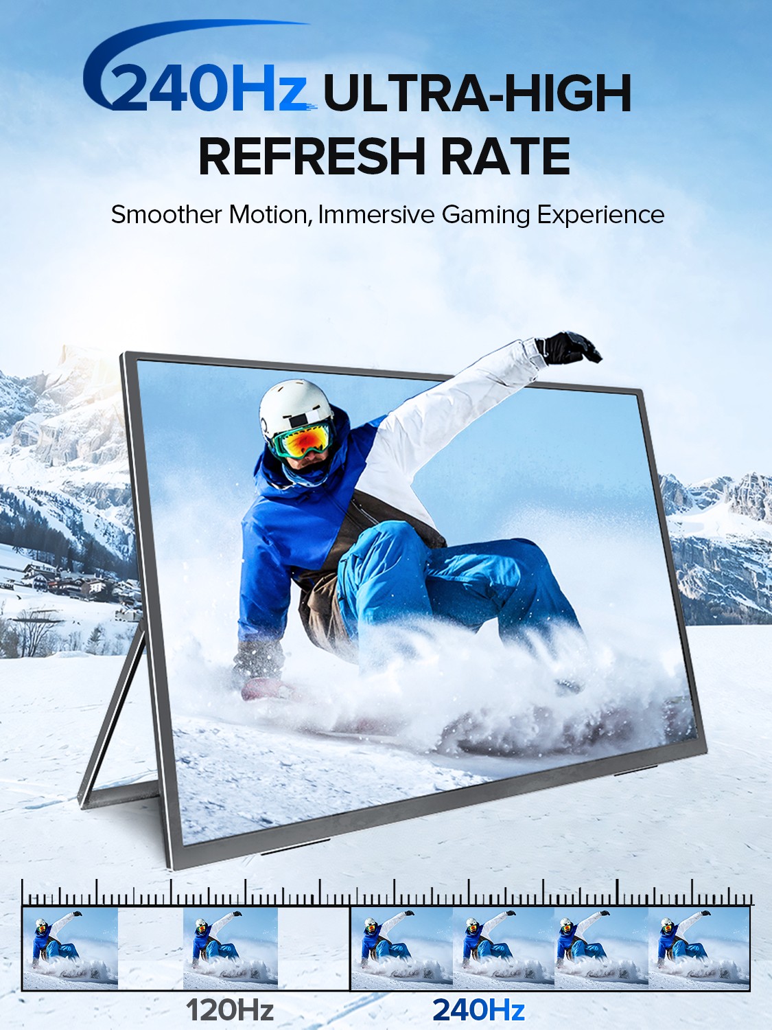 240Hz Gaming Monitor 24.5 Inch Portable Monitor 1920x1080 for Laptop PC PS Xbox