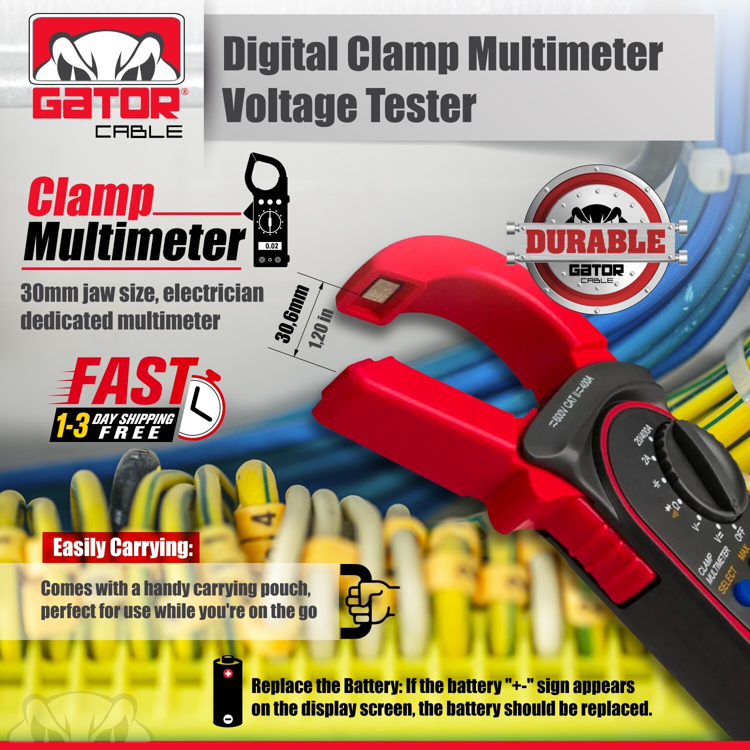 Digital Multimeter Amp Clamp AC DC Voltmeter Ammeter Ohmmeter Volt Tester Meter