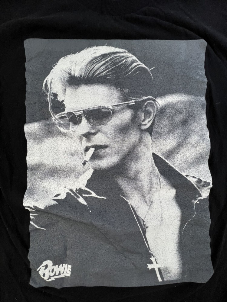David Bowie Black T-Shirt, Thin White Duke Size Medium