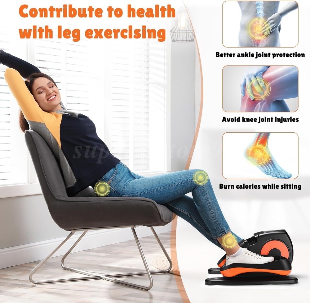 Under Desk Elliptical Trainer Machine Mini Compact Elliptical Machine Non-Slip