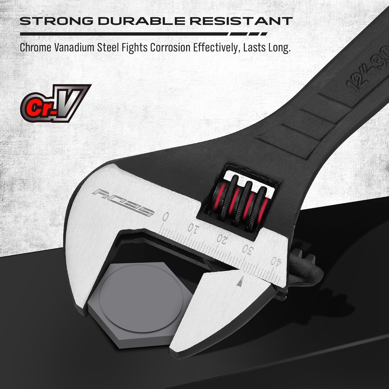 Mini Adjustable Wrench 4 Inch Small Wide Jaw Spanner with Inch Metric Scale