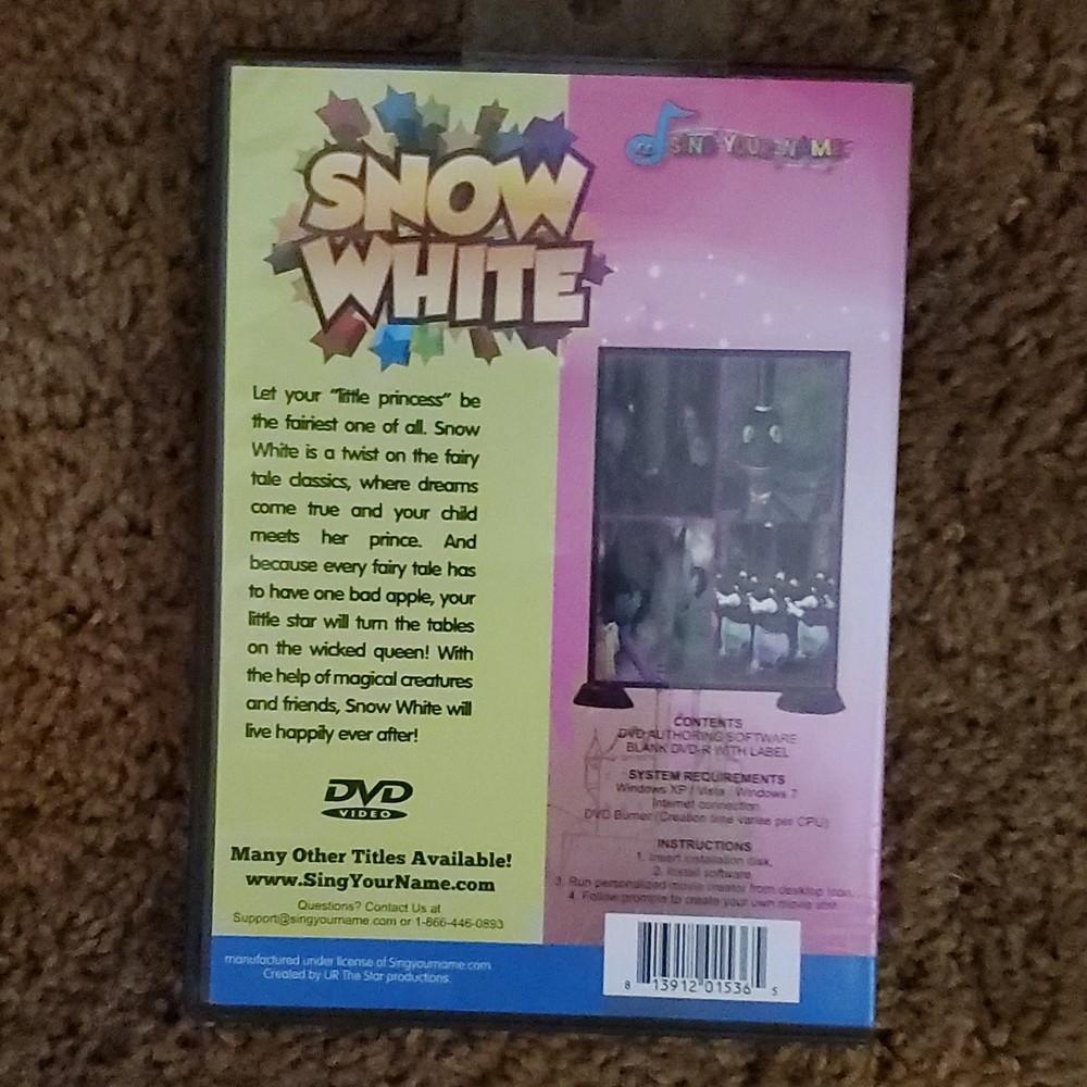 Sing Your Name MovieStar Snow White DVD Software, Windows, English