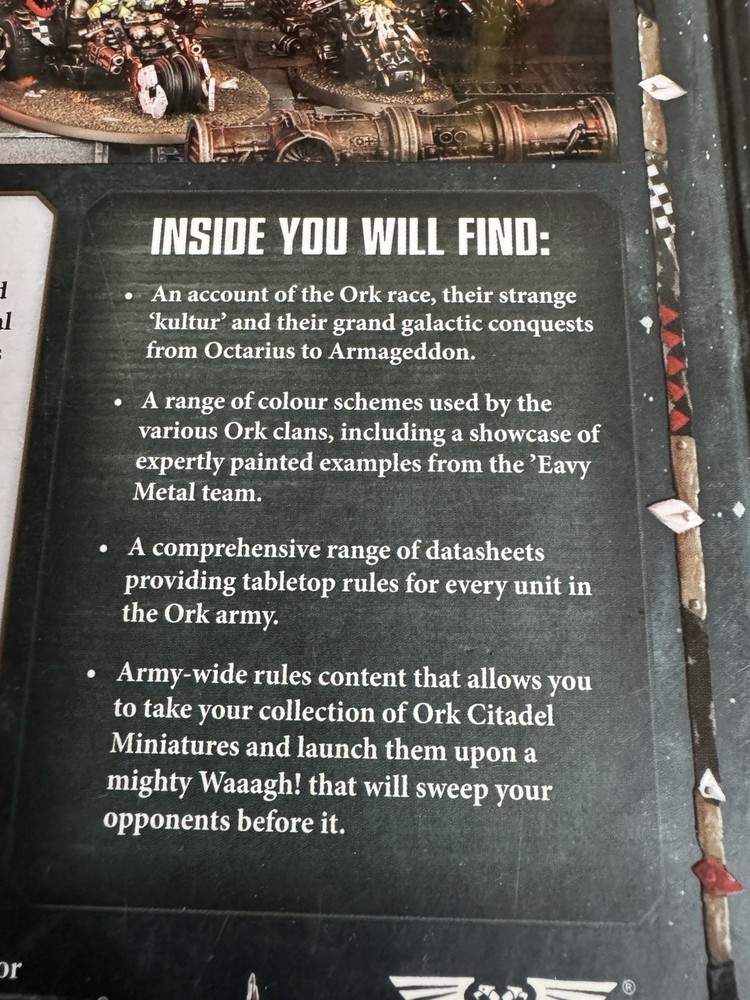 Warhammer 40K Orks Codex 8th + Datacards Complete Set GW 2018 Bundle Lot VG