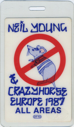 NEIL YOUNG 1987 EUROPE LAMINATED BACKSTAGE PASS