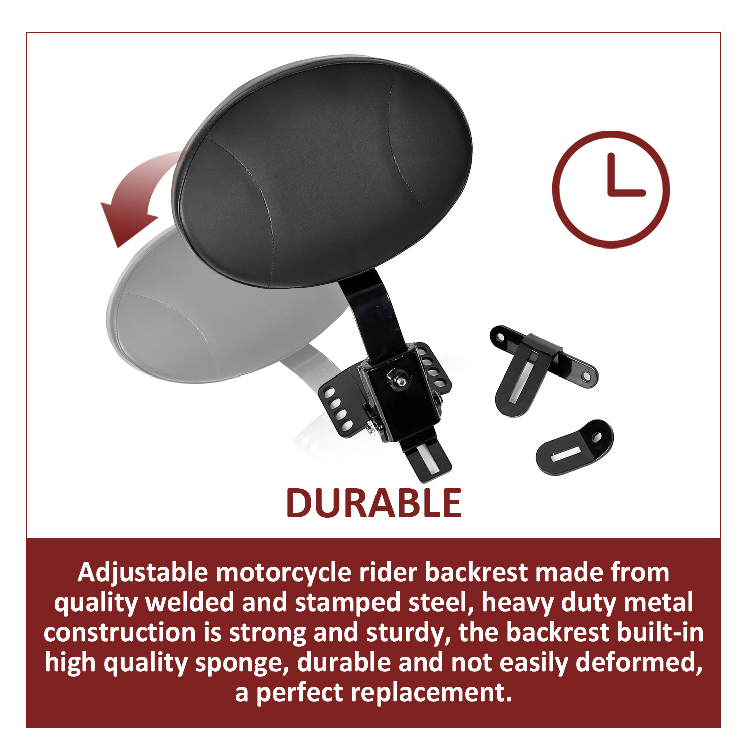 Adjustable Plug-In Rider Driver Backrest For Harley Road Electra Glide 97-24 23