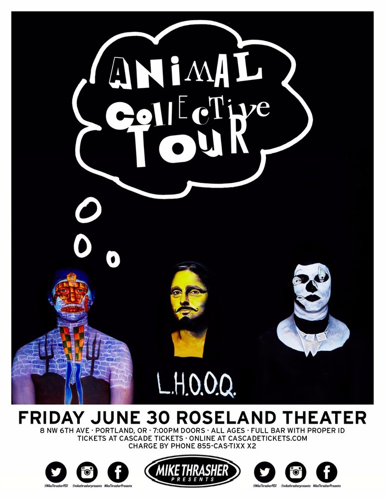 ANIMAL COLLECTIVE "L.H.O.O.Q."2017 PORTLAND CONCERT TOUR POSTER-Experimental Pop