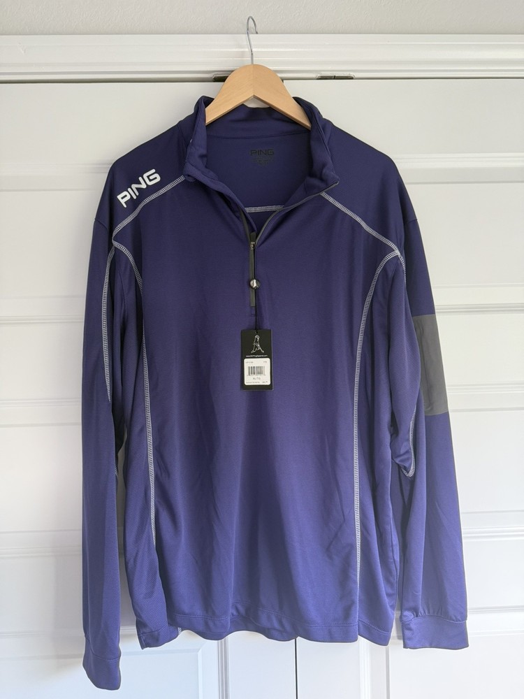 PING SensorCool 1/4 Zip Pullover Mens XL Purple  Golf Performance Shirt