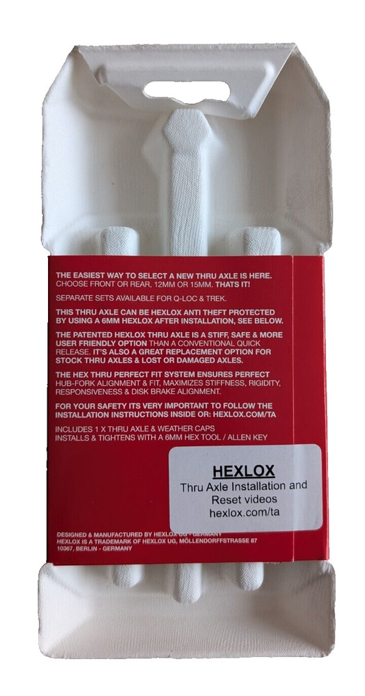 Hexlox Thru Axle Front 12mm